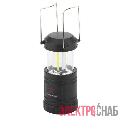 Фонарь кемпинговый Армия России Заря KB-502 3COB 1.5Вт пластик складной магнит крючок элементы питания 3хAA (не в компл.) (картон. упак.) Эра Б0030188