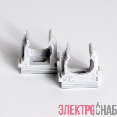 Держатель для труб (клипса) d16мм сер. (уп.100шт) TOKOV ELECTRIC TKE-LC-16-C06/100