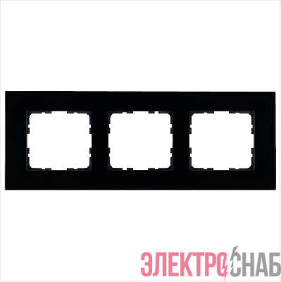 Рамка 3-м G-Glass стекло черн. Black Glass Jasmart G1003GB