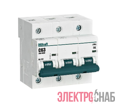 Выключатель автоматический модульный 3п C 63А 10кА ВА-201 DEKraft 13007DEK