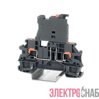 Клемма для предохранителя зажим Push-in 2 точки подключения индикация 24В 4кв.мм сер. DKC IPR-4-HESILED24
