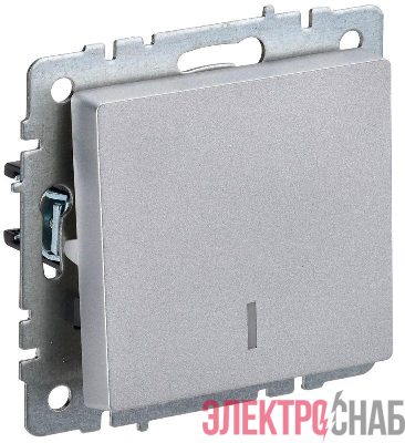 Выключатель 1-кл. СП BRITE ВС10-1-1-БрА 10А с индик. механизм алюм. IEK BR-V10-1-10-K47