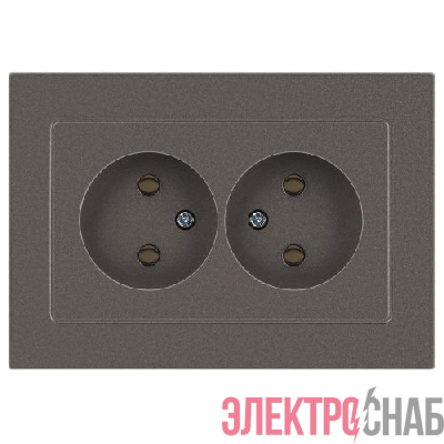 Розетка 2-м СП Accent 6-204-09 16А IP20 250В 2P AL/CU титан Intro Б0063433