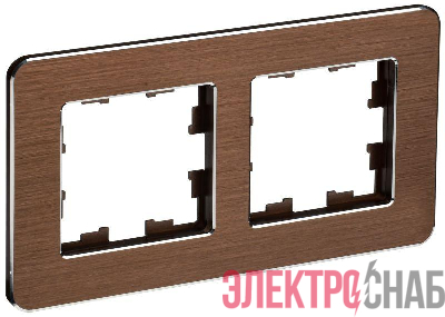 Рамка 2-м BRITE РУ-2-1-Бр метал. коричн. RE AL IEK BR-M22-M-21-K30