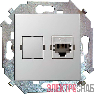 Розетка компьютерная СП Simon 15 RJ45 кат.5E Systimax механизм бел. Simon 1591598-030