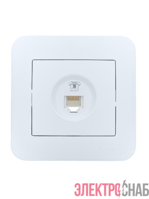 Розетка телефонная евро 1-м СП ASTI IP20 RJ11 в сборе бел. LEZARD 7081-0202-137