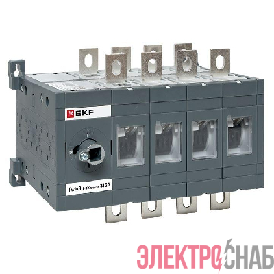 Рубильник 4п 315А реверсивный без рукоятки управления TwinBlock EKF tb-s-315-4p-rev