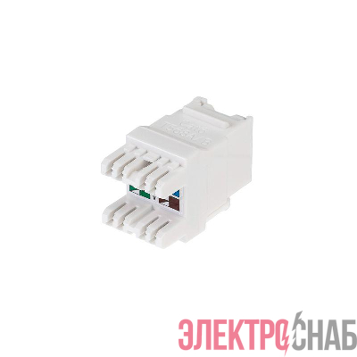 Модуль Keystone Jack RJ-45(8P8C) UTP неэкранир. кат.6 тип 180град. с пылезащитной шторкой бел. PRO Rexant 02-0254-1