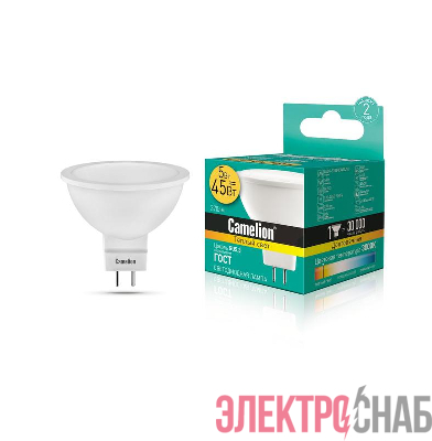 Лампа светодиодная LED5-S108/830/GU5.3 5Вт 3000К тепл. бел. GU5.3 370лм 220-240В Camelion 12041
