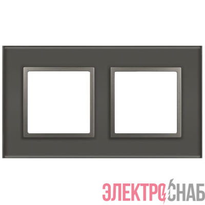 Рамка 2-м Elegance 14-5102-16 для розеток и выключателей стекло титан Эра Б0065835