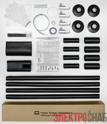 Муфта кабельная концевая наружн. установки 1кВ КНТпН 4х(150-240мм) с болт. наконечн. Нева-Транс Комплект 22020098