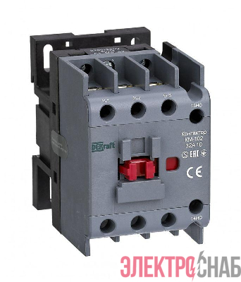 Контактор 32А 24В AC АС3 АС4 1НО+1НЗ КМ-102 DEKraft 21924DEK