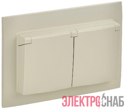 Розетка 2-м SKANDY 16А IP44 с крышкой в сборе SK-R12B беж. IEK SK-R26-16-44-K10-F