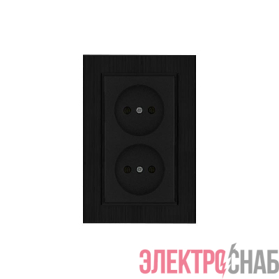 Розетка 2-я Karea LINE STAR без заземл. чер. Makel 86054017