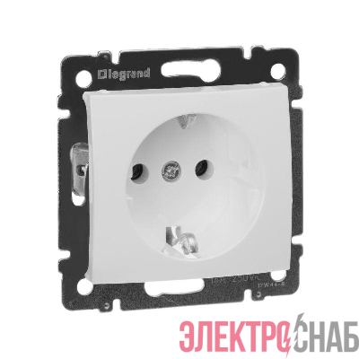 Розетка 1-м СП Valena 16А IP21 с заземл. на винтах механизм бел. IEK 774420