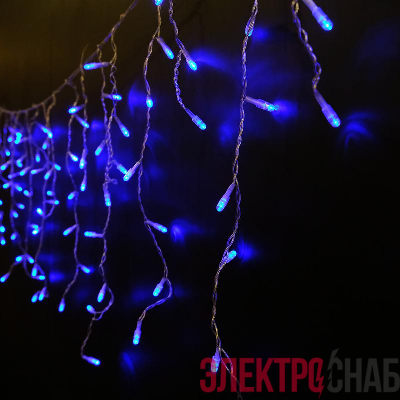 Гирлянда "Бахрома" OIC100LSE-B-T-I4-F 100LED син./бел. 2х0.5м 20 нитей 24/56/32/48см соединяемая до 20шт уличная мерцающая SHLights 4690601034991