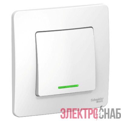 Выключатель 1-кл. СП Blanca 6А IP20 (сх. 1) 250В с подсветкой бел. SE BLNVS006111