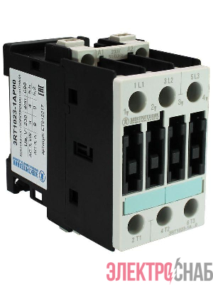 Контактор электромагнитный 3RT1023-1AP00 3-пол. 9А AC-3 4кВт/400В 230В AC 50Гц типоразмер S0 винт. клеммы IP20 Электротехник ET012217