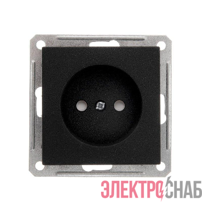 Механизм розетки 1-м СП W59 16А IP20 без заземл. защ. шторки чер. бархат SchE RS16-151-6-86