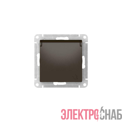 Розетка AtlasDesign 16А IP20 с заземл. защ. шторки с крышкой быстрозажим. клем. механизм мокко SE ATN000646S