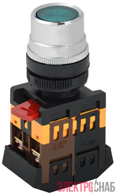 Кнопка ABLF-22 d22мм 1НО+1НЗ 240В неон зел. GENERICA BBT10-ABLF-K06