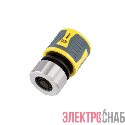 Коннектор для шланга быстросъемный 1/2дюйм с аквастопом термопластичной резиной и зажимной гайкой из цинка Профи ЧЕТЫРЕ СЕЗОНА 62-0305-F