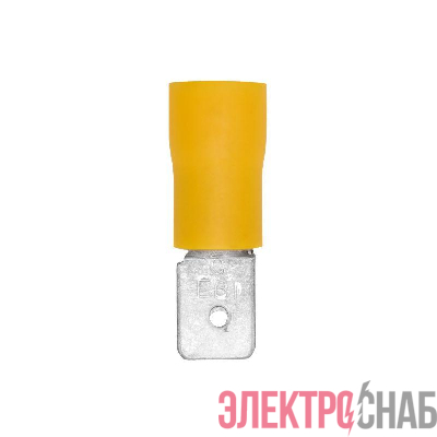 Наконечник изол. "вилка" 2.5-6кв.мм А=6.3х0.8мм желт. (уп.50шт) DKC 2C22P