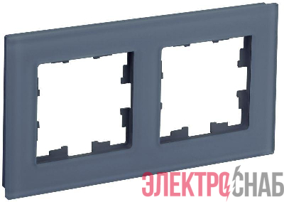 Рамка 2-м BRITE РУ-2-2-Бр стекло маренго матов. IEK BR-M22-G-31-K35
