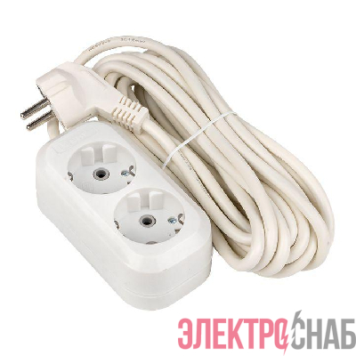 Удлинитель 2х5м с заземл. 16А IP20 Эксперт 3.0кВт ПВС 3х1 EKF UBA16-310-2-05