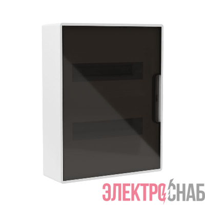 Щиток настенный Фрейм (FRAME) ЩРн-п-24 24мод. с тонированной дверцей с шин. PEN 2шт 8 отверст. + 2шт 6 отверст. бел. DKC F24W1WD