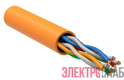 Кабель витая пара U/UTP кат.5E 4х2х24AWG solid LSZH нг(А)-HF оранж. (305м) (м) ITK LC1-C5E04-127