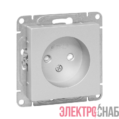 Розетка СП Эпика 16А без заземл. защ. шторки механизм алюм. EKF UP1-SOA-101