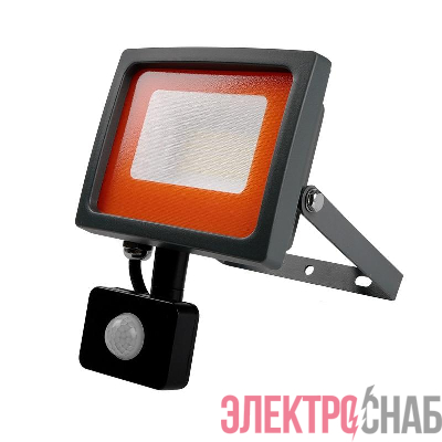Прожектор светодиодный PFL-SC SENSOR 30Вт 6500К IP54 190-260В ДО закален. матов. стекло датчик движения инфракрасный JazzWay 5001411