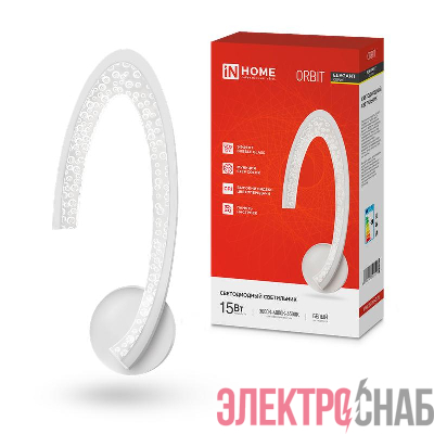 Светильник светодиодный ELEGANT ORBIT STEP COLOR 15Вт 3000-6500К 1200лм 230В бел. IN HOME 4690612051451