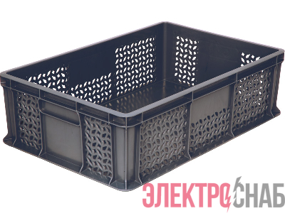 Ящик 600х400х180 мм дно сплош.стенки перф.без ручек серый морозостойкий 706.02.02 м 706.02.02 м