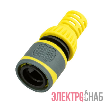 Коннектор для шланга быстросъемный 1/2дюйм с аквастопом термопластичной резиной и защитой от перегибов Профи ЧЕТЫРЕ СЕЗОНА 62-0301-F