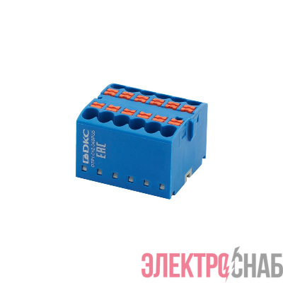 Блок распределительный зажим push-in 12 точек подключения 25кв.мм син. DKC DTP1-012-04SPUB
