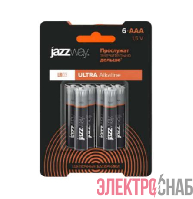 Элемент питания алкалиновый AAA/LR03 Ultra Alkaline BL- 6 (уп.6шт) JazzWay 5057555