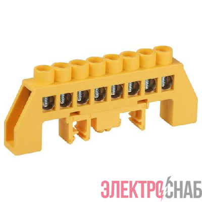 Шина PE земля в комбинированном изоляторе на DIN-рейку ШНИ-8х12-8-Д желт. NO-224-116 Эра Б0062970