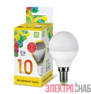 Лампа светодиодная LED-ШАР-std 10Вт 230В E14 3000К 900Лм ASD 4690612015446