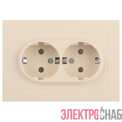 Розетка 2-м СП Accent 6-205-02 16А IP20 250В 2P+E Schuko AL/CU сл. кость Intro Б0063489
