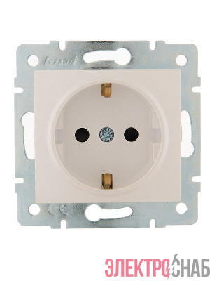 Розетка 1-м СП Karina с заземл. защ. шторки термопласт механизм жемчуж./бел. перламутр. LEZARD 707-3088-124B