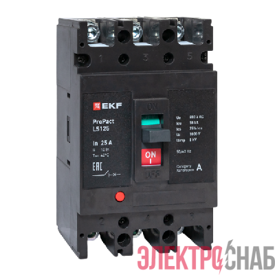 Выключатель автоматический 3п 25А 18кА LS125 ProPact EKF mccb-125-18-3-25-ls