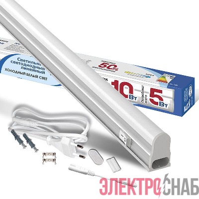 Светильник светодиодный ILED-СПБТ5-300-5-450-230-6.5-IP40 5Вт 6500К IP40 450лм 230В 300мм Т5 линейный IONICH 1566