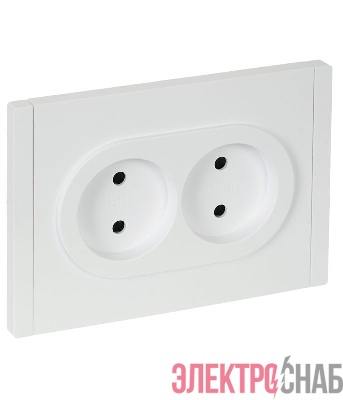 Розетка 2-м СП FORTE&PIANO FP225 10А без заземл. защ. шторки безвинт. крепл. бел. IEK FP-R23-10-1-K01