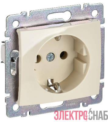 Розетка 1-м СП Valena 16А IP21 2P+E с заземл. защ. шторки немецк. стандарт механизм сл. кость (DIY-упак.) IEK 695613