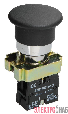 Кнопка управления "Грибок" LAY5-BC21 1НО черн. IEK BBG70-BC-K02