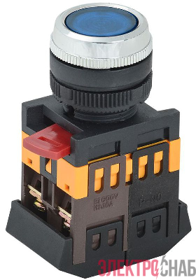 Кнопка ABLFS-22 d22мм 1з+1р 240В неон син. IEK BBT30-ABLFS-K07