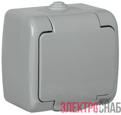 Розетка 1-м ОП AQUATIC РСш12-2-А 16А IP54 с заземл. с крышкой GENERICA ERA12-K03-16-54