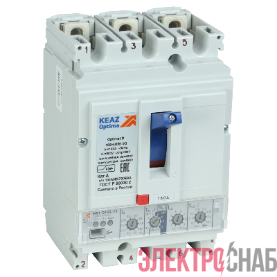 Выключатель автоматический 3п 100А диапазон уст. 40…100А 40кА OptiMat D100N MR1 У3 КЭАЗ 144412